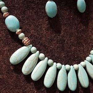 Turquoise necklace earring set